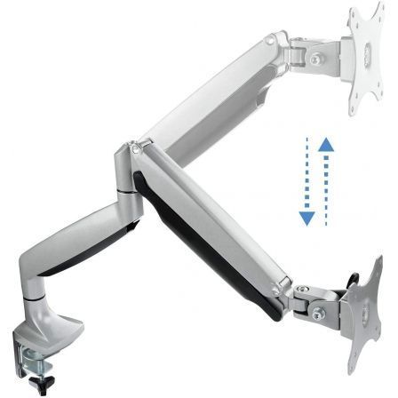 Tooq DB3032TNR-S Soporte de Monitor de 13 a 32 Pulgadas con Pistón de Gas, Plata